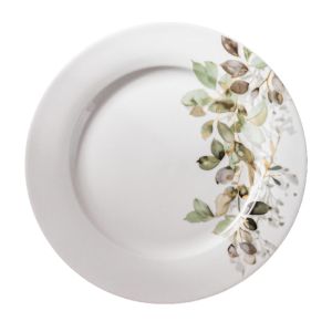 ΠΙΑΤΟ ΡΗΧΟ ΠΟΡΣΕΛΑΝΙΝΟ ΜΕ ΣΧΕΔΙΟ ΦΥΛΛΑ ΣΕ ΓΗΙΝΕΣ ΑΠΟΧΡΩΣΕΙΣ 24εκ. ANKOR