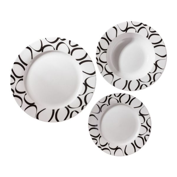 ΣΕΡΒΙΤΣΙΟ ΠΙΑΤΩΝ ΠΟΡΣΕΛΑΝΙΝΟ 18ΤΜΧ ΜΕ ΜΑΥΡΟ ΓΕΩΜΕΤΡΙΚΟ ΣΧΕΔΙΟ ANKOR