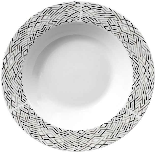 ΠΙΑΤΟ ΒΑΘΥ ΠΟΡΣΕΛΑΝΙΝΟ ΓΚΡΙ ΚΑΙ ΜΑΥΡΕΣ ΓΡΑΜΜΕΣ 21,5εκ.ANKOR